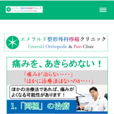 エメラルド整形外科疼痛クリニック 北海道札幌市 札幌のエメラルド整形外科疼痛クリニックのWEBサイト
